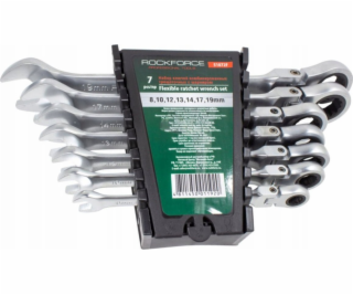 Rockforce Sada kloubových ráčnových otevřených klíčů 7 ku...