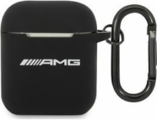 Mercedes Silikonový kryt Mercedes AMG AMA2RBK pro Apple AirPods černý/černý s velkým logem