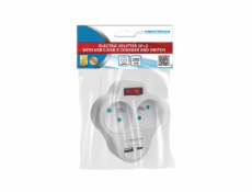 Esperanza ELK311W Elektrický rozdělovač 2 GN. USB-C USB-A ZAP. Bílý