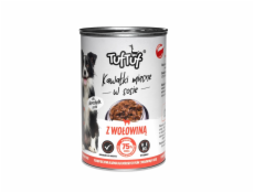 TufTuf Tuf Tuf masové kousky s hovězím masem pro psy konzerva 415g