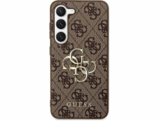 Guess Pouzdro Guess GUHCS24S4GMGBR pro Samsung Galaxy S24, pevné pouzdro 4G s velkým kovovým logem, hnědé/hnědé