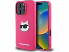 Karl Lagerfeld Karl Lagerfeld KLHMP16XSCHPPLF silikonový kryt pro iPhone 16 Pro Max 6.9 fuchsiová/fuchsiová s potiskem hlavy Choupette a MagSafe