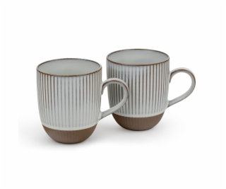 1x2 Bredemeijer Mugs Ingo  450ml Tassen Steingut weiße St...