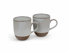 1x2 Bredemeijer Mugs Ingo  450ml Tassen Steingut weiße Str.147081