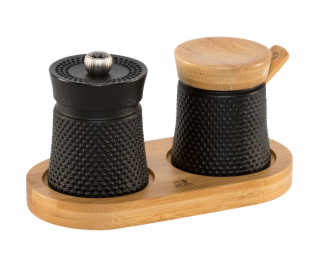 Peugeot Bali Fonte Pfeffermühle Salzstreuer+ Tray 8cm BLACK