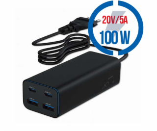 GAMBIRD GaN, 2xType C/2xUSB, Nabíjačka 100W