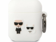 Karl Lagerfeld Karl Lagerfeld KLACA2SILKCW silikonový kryt na AirPods 1/2 bílý Karl & Choupette