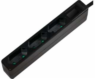 LogiLink 3zásuvkový prodlužovací kabel 1,5 m černý (LPS229B)