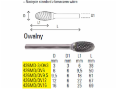 Beta Tools Oválný rotační pilník 12 mm (426MD-OV12)