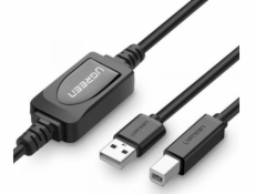 Ugreen Aktivní USB 2.0 kabel AB UGREEN US122 pro tiskárnu, 15m (černý)