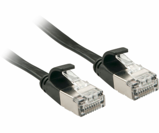 Lindy Patchcord plochý Cat.6A, U/FTP, černý, 1m (47481)