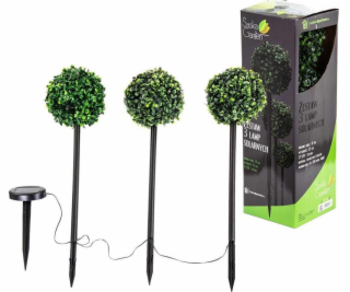 Saska Garden SADA SOLÁRNÍCH LAMP 3 KOULE ZBUXÁTU 27LED