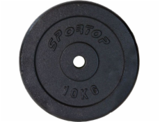 Sportop Litinové závaží černé 10 kg fi28
