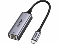 Ugreen Adaptér USB-C na RJ45, hliníkový, gigabitový Ethernet (šedý)