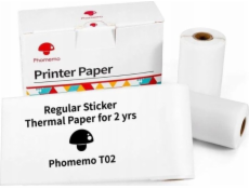 Phomemo Náhradní náplně do papíru bílé, samolepicí, 3 role, pro Phomemo T02 / M02 PRO / M02X / Q12-RMS2