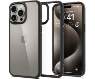 Spigen Crystal Hybrid, matně černá - iPhone 15 Pro Max