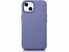 iCarer iCarer Kožený kryt z pravé kůže pro iPhone 14 Plus světle fialový (kompatibilní s MagSafe)