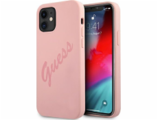 Guess Pouzdro Guess GUHCP12SLSVSPI Apple iPhone 12 mini růžové/růžové pevné pouzdro s potiskem Vintage