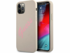 Guess Pouzdro Guess GUHCP12LLSVSGP Apple iPhone 12 Pro Max šedorůžové/šedorůžové pevné silikonové vintage