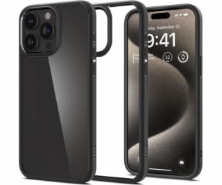 Spigen Crystal Hybrid, matně černá - iPhone 15 Pro
