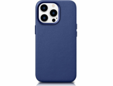 iCarer iCarer Case Kožený kryt z pravé kůže pro iPhone 14 Pro Max modrý (WMI14220708-BU) (kompatibilní s MagSafe)