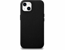 iCarer iCarer Litchi Premium kožené pouzdro pro iPhone 14 magnetické kožené pouzdro s MagSafe černé (WMI14220709-BK)