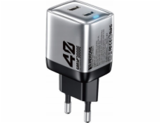 Wekome Nabíječka WEKOME WP-U02 Mecha Series - 2x USB-C Super rychlá nabíječka GaN 40W nástěnná nabíječka (stříbrná)