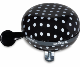 Basil Zvonek na kolo BIG BELL POLKADOT 80 mm černo-bílé t...