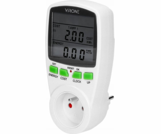 Virone Wattmetr EM-1 16A 3680W dvoutarifní LCD