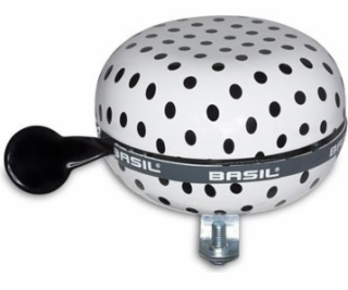 Basil Zvonek na kolo BIG BELL POLKADOT 80 mm bílo-černé p...