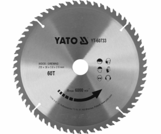 Yato Widia kotouč na dřevo 255X60TX30MM (YT-60733)
