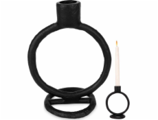 Home Styling Collection Svícen na dlouhou svíčku hliníkový černý 15 cm