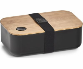 Zeller Obědový box plast/bambus, černá, 19,3 x 11,8 x 6,8 cm