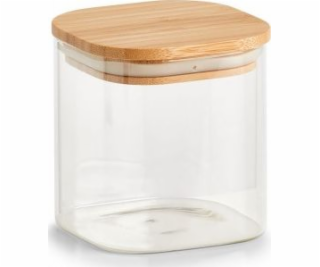 Zeller Sklenice s bambusovým víkem, čtvercová, 800 ml, 10...