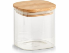 Zeller Sklenice s bambusovým víkem, čtvercová, 800 ml, 10x10x11 cm
