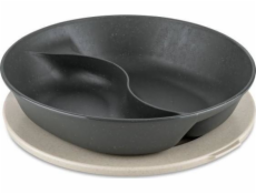 Koziol Dělený talíř s poklicí 1,5l Connect Sepafree Nature Ash Grey 78701