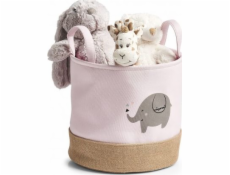 Zeller Úložný koš Elefant, polyester/juta, růžový