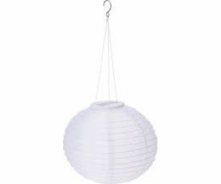 KMTP Solární zahradní lucerna 40 cm bílá dekorativní osvě...