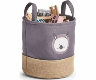 Zeller Úložný koš Bear, polyester/juta, šedý