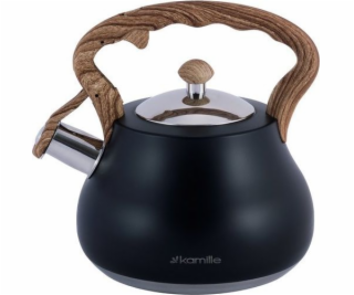 Kamille Ocelová konvice s píšťalkou 2,7 l černá Kamille K...
