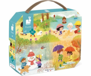 Janod Puzzle v kufru Roční období 36 dílků 4+ Vyrobeno ve...