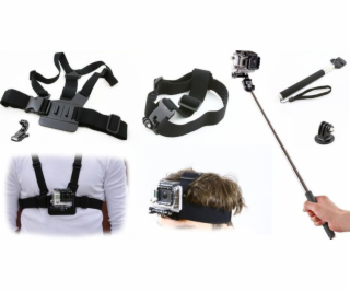 Xrec Set 3v1 MONOPOD / HLAVOVÝ PÁSEK / HRUDNÍ DRŽÁK pro G...