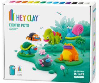 Tm Toys Hey Clay Exotická zvířata 15 plechovek