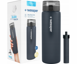 Wessper Skleněná láhev na vodu WESSPER ActiveMax 680ml černá