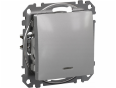 Schneider Electric Sedna Design, podsvícené tlačítko, stříbrný hliník