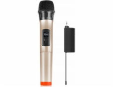 Puluz Bezdrátový dynamický studiový mikrofon 30m UHF + přijímač 3,5 mm / Pu628b / Zlatý