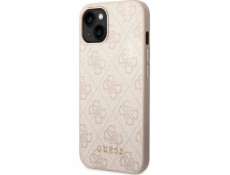 Guess Pouzdro Guess GUHCP14SG4GFPI Apple iPhone 14 růžové/růžové pevné pouzdro 4G kov zlaté logo