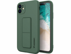 Wozinsky Wozinsky Kickstand Case flexibilní silikonový kryt se stojánkem pro iPhone 12 Pro Max tmavě zelený