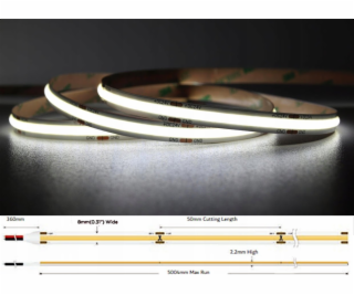 MW Lighting LED pásek LED PÁSEK LED-COB-12V/8W-CW/5M - 65...