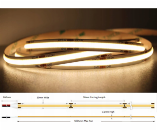 MW Lighting LED pásek LED pásek LED-COB-24V/12W-WW/5M - 3...
